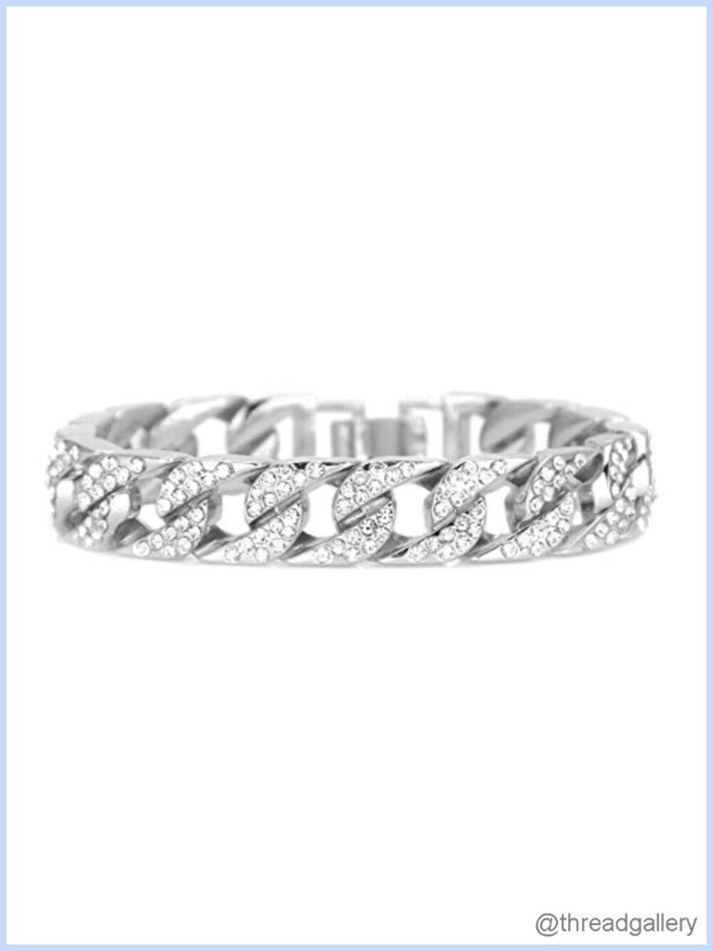 14K Gold Silver Diamond Tennis Cuban Link Bracelet Hip Hop Jewelry